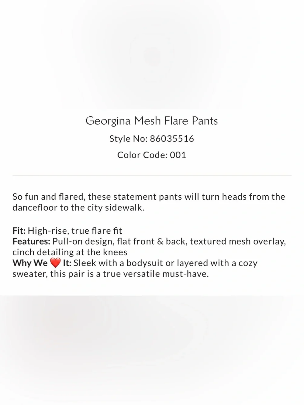 Free People Georgina Mesh Flared Pants Black Size small